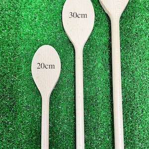 Personalised Engraved Wooden Spoon, Cooking, any text or logo can be engraved on the handle and head, laser engraved, 20cm, 30cm, 35cm image 9