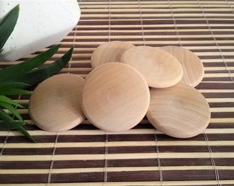 MINI Mandala Wooden Pebbles smooth rounded hardwood house crafts wedding natural, home decoration,