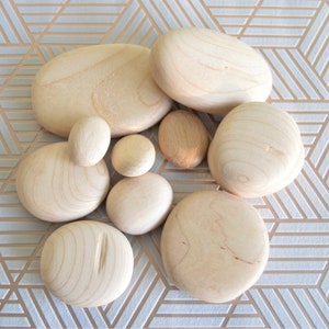 IMPERFECT / SECONDS Wooden Pebbles, Various Sizes to choose from, small defects or faults, wooden stone, dotting, pebble, sold in singles