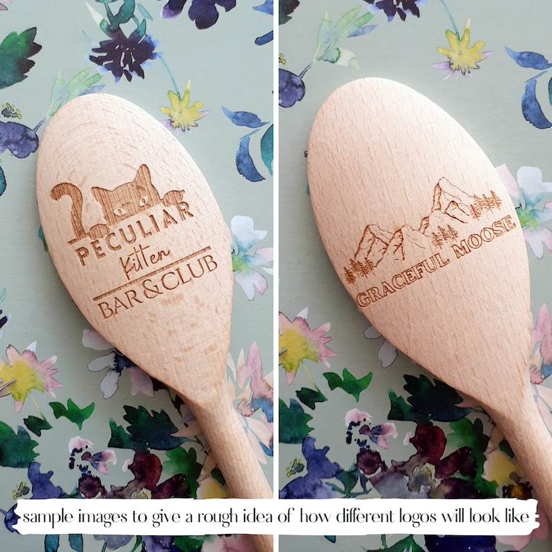 Personalised Wooden Spoon, Cooking, Chef, Award, any text or logo can be engraved on the handle and head, laser engraved, 20cm, 30cm, 35cm image 4