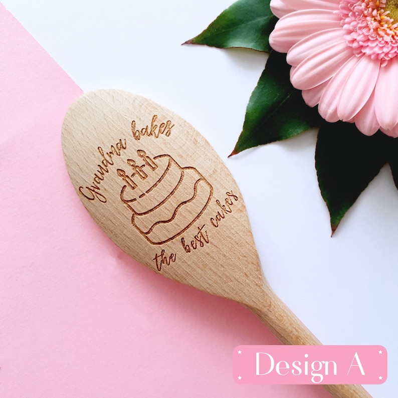 Grandma Bakes The Best Cakes Personalised Baking Wooden Spoon, Mothers Day Spoon Gift, Cake Baking, Birthday Gift, Nana, Nanny, Granny image 10