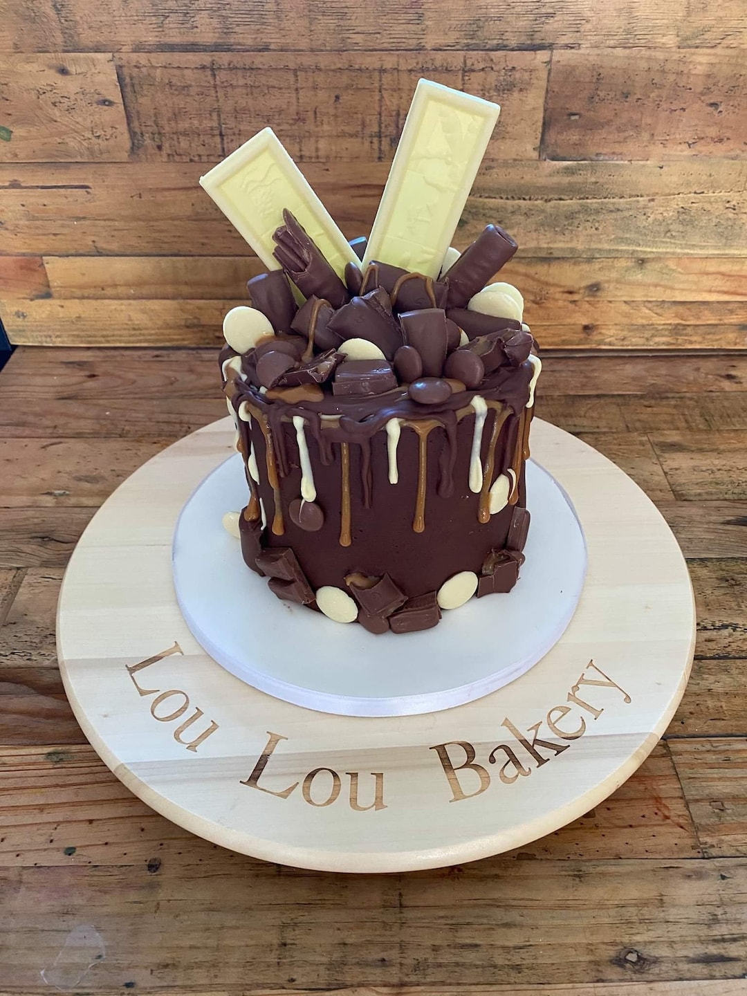 Personalised Engraved Lazy Susan Cake Stand / Turntable 39cm in