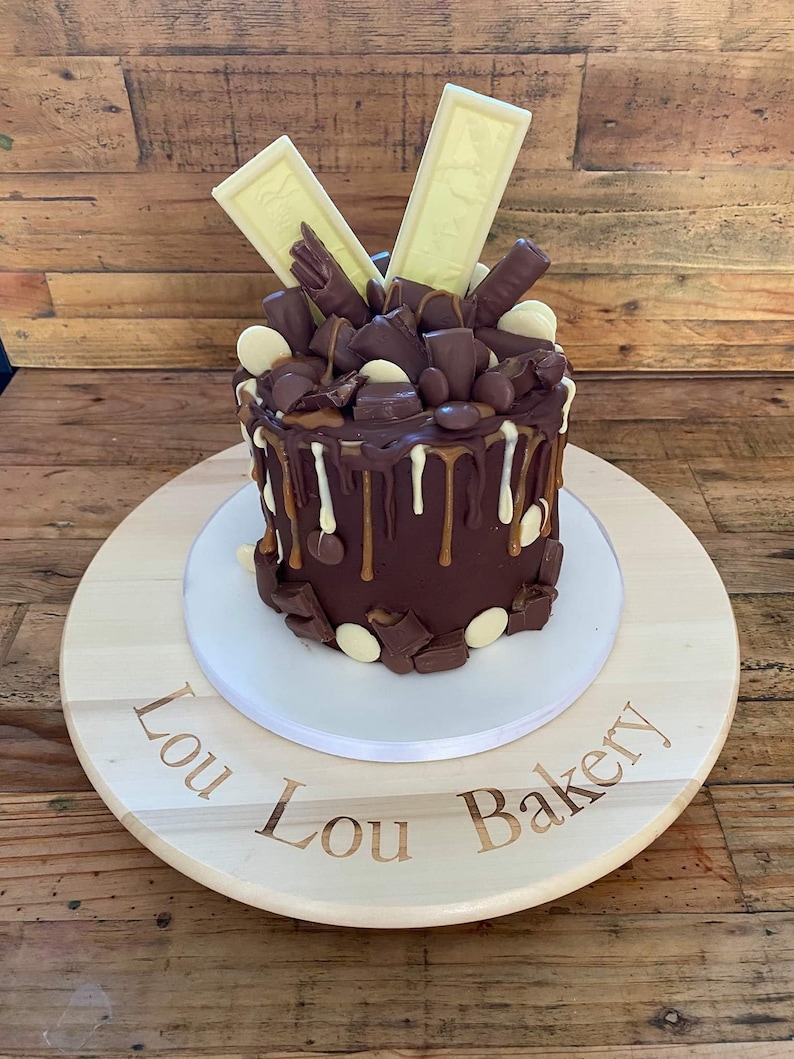 Personalised Engraved Lazy Susan Cake Stand / Turntable 39cm Etsy