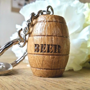 Personalised Wooden barrel keyring wood oak rustic, plain, Spices, Rum, Whisky, Port, Beer, Ale, Burton-on-Trent Brewing image 4