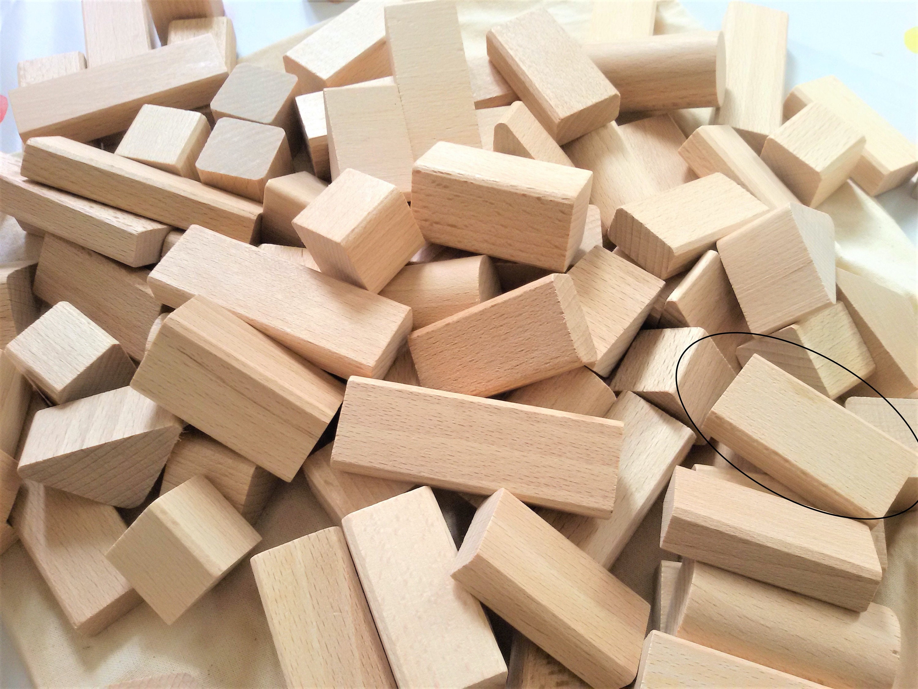 Hand Crafted Wooden Building Blocks, Eco Friendly Natural Suitable