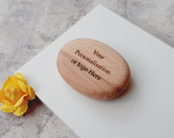 Personalised SMALL Wooden Pebbles smooth rounded hardwood house crafts wedding natural, home decoration, Gift, Present, Keepsake