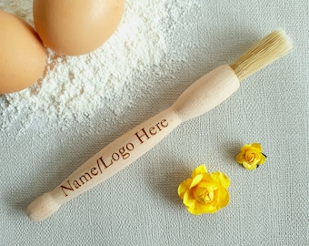 Personalised Wooden Pastry Brush 18cm long, Engraved Gift, High Quality FSC Beech Wood, Baking Gift Idea