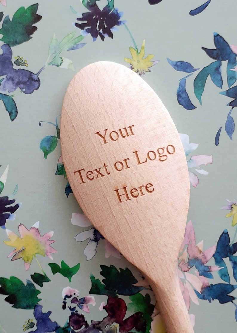 Personalised Wooden Spoon, Cooking, Chef, Award, any text or logo can be engraved on the handle and head, laser engraved, 20cm, 30cm, 35cm image 5