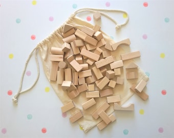 Hand Crafted Wooden Building Blocks, Eco Friendly Natural Suitable for 18+months, FSC approved 100 % Natural locally sourced timber.