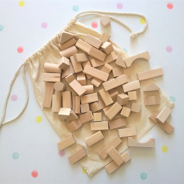 Hand Crafted Wooden Building Blocks, Eco Friendly Natural Suitable for 18+months, FSC approved 100 % Natural locally sourced timber