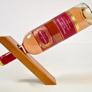 Gravity illusion Wine Bottle Stand solid wood, floating Bottle Holder champagne