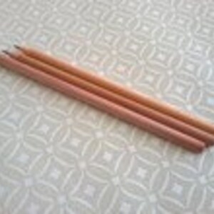 May include: Three wooden pencils with unsharpened ends.