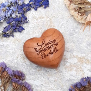 Celebration of Life 3D Wooden Heart Favours In Memory Of Personalised Wood, Funeral, Thank You Remembrance Gift, Favor In Loving Memory
