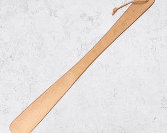 Extra Long Beech Wood Shoehorn – 37 cm Ergonomic Shoe Horn, Durable Back‑Friendly Design