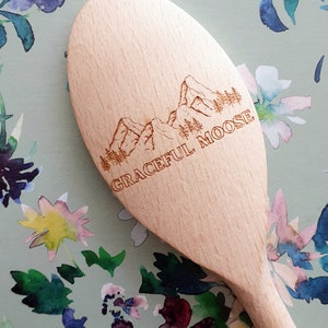 Personalised Engraved Wooden Spoon, Cooking, any text or logo can be engraved on the handle and head, laser engraved, 20cm, 30cm, 35cm image 7