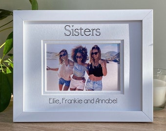 Personalised Sisters Picture Frame Gift for a Sister, Christmas Gift from Big Sister Little Sis Siblings Twins, Landscape Photo size 6 x 4