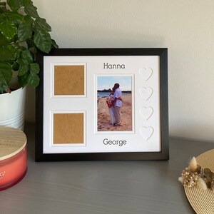 Multi Aperture Heart Photo Frame - Holds 3 Photos Various Sizes Picture Collage Framed