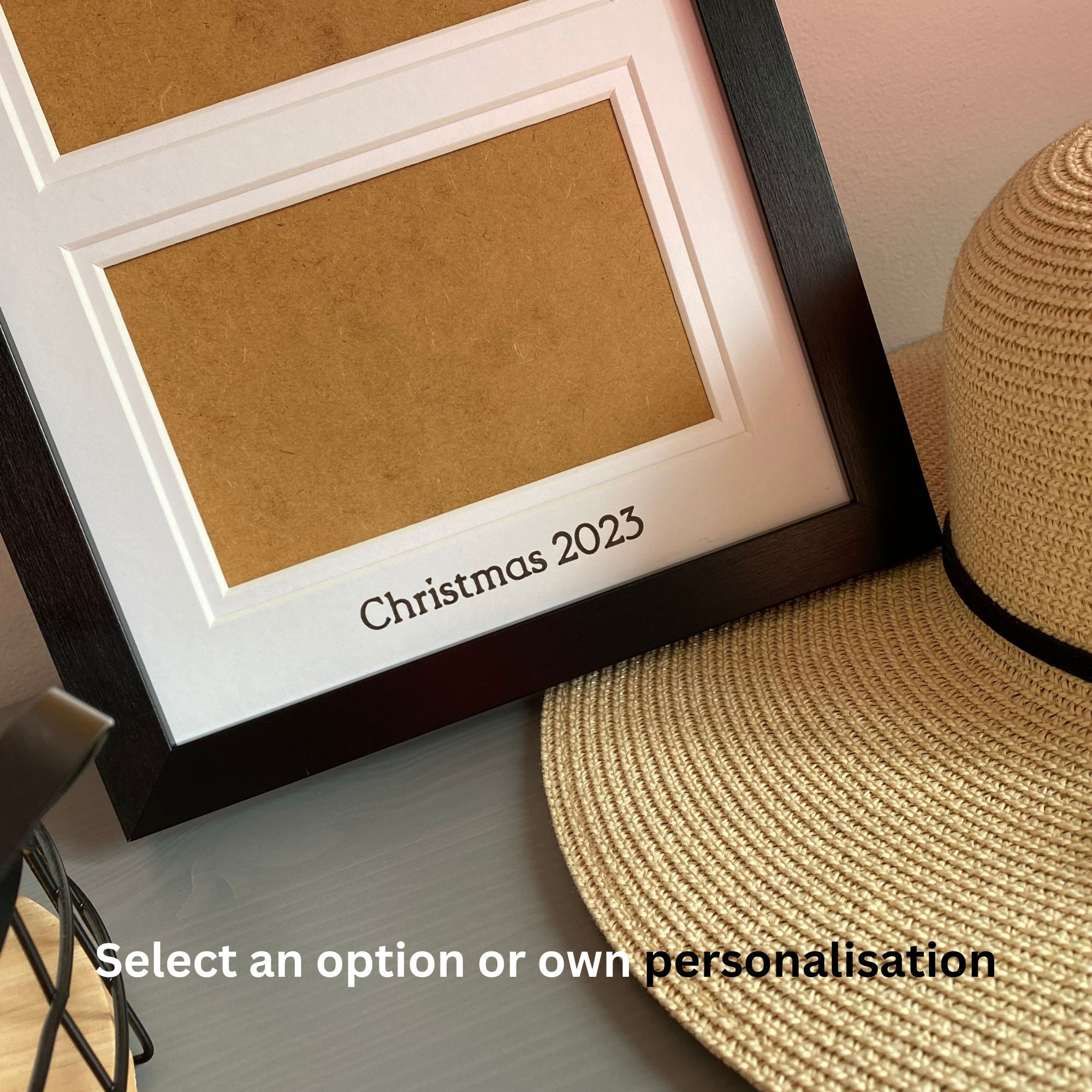 Personalised 4 Aperture Photo Frame 20x8, Black Wall Hanging Multi ...