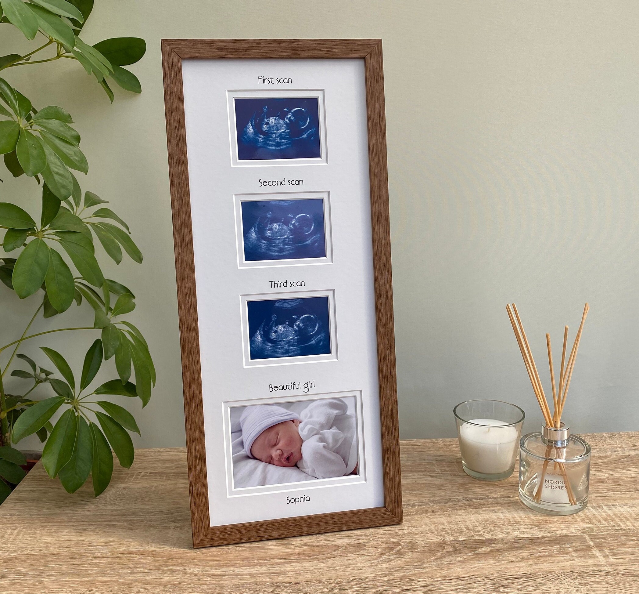 Personalised 3 Scan Picture Frame Baby Shower New Mum Gift Etsy UK