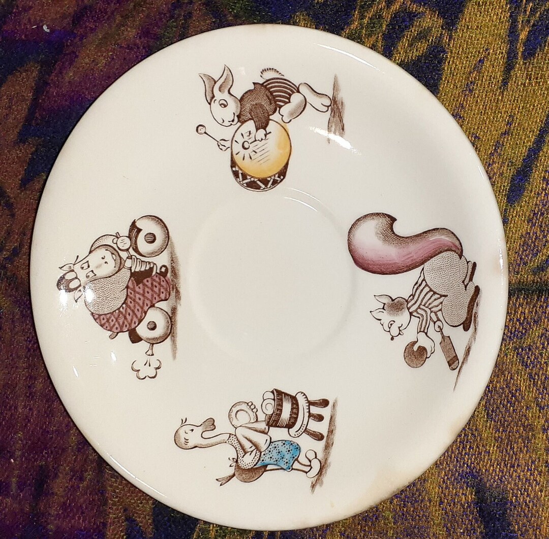 Cute Saucer Depicting Animals. Johnson Bros Playtime Etsy