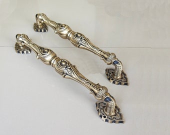 17" Entry Door Handle Pull, Barn Door Pull, Antique Door Pull, Large Door Handle, Sliding Door Handle - TELEPHONE Model