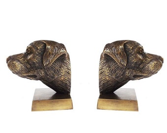 DOG Brass Bookends Rottweiler, Vintage Unique Animal Bookends for Shelves, Rustic Heavy Duty Bookends Decorative