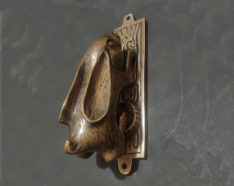 RABBIT Door Knocker, Antique Bunny Brass Door Knocker, Cony Front Door Knocker, Coney Banger, Welcome Door Knocker