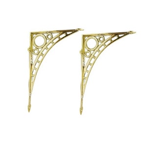 Heavy Duty Brackets French Art Deco, Shelf Bracket Brass, Decorative Shelf Bracket, Large Shelf Brackets, Rustic Shelf Bracket