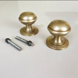 PLAIN Antique Door Knob, Rustic knobs, Brass Door Handle, Door Pulls Handles,  Brass Door Pull, Main Door Handle, Entry Door Handle