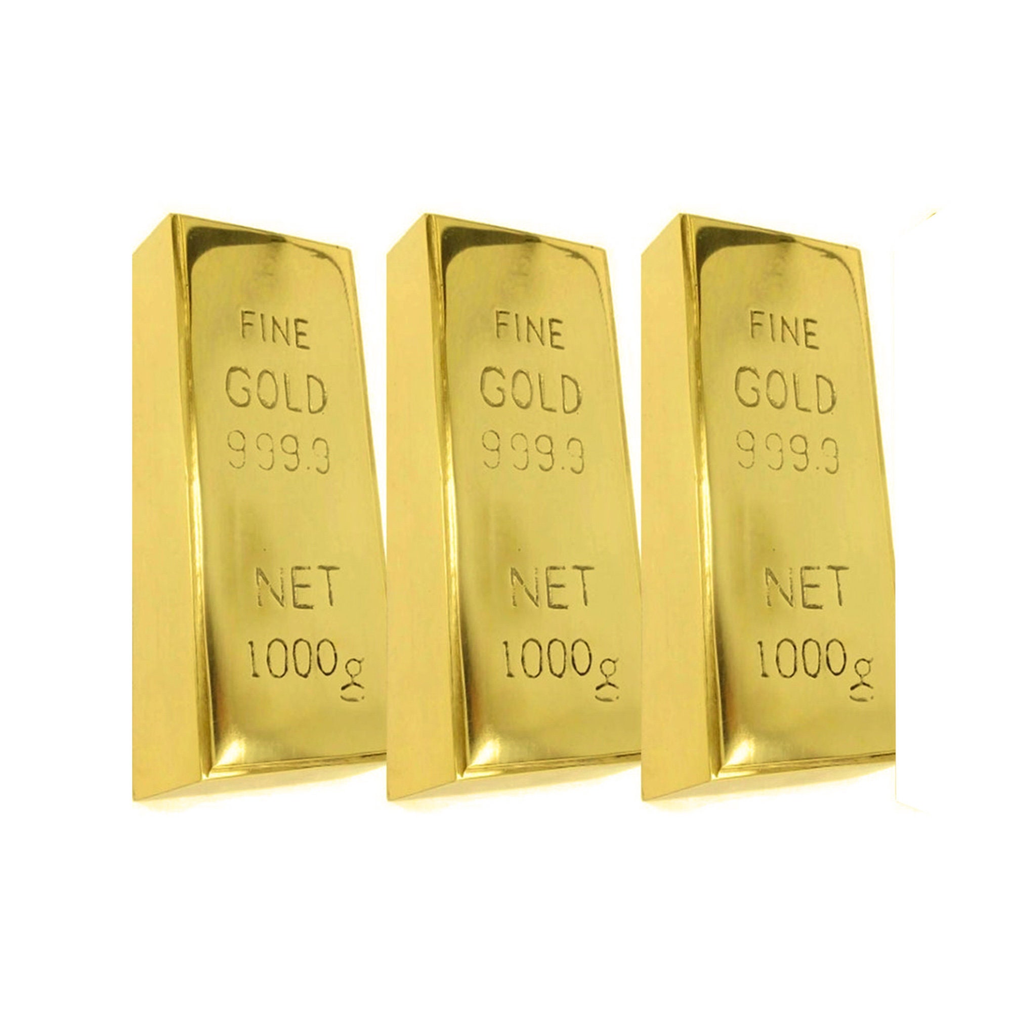 HTOOQ 5pcs Réplique Lingot d'Or Faux Brique en Plastique Or Bar Décoratif  Prop Film Scène Pirate Fête Cadeaux Jaune 1pcs 16.5x7.6cm 