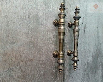Pair Door Pull Antique Minaret, Barn Door Handle, Entry Door Handle, Brass Door Handle Pull, Door Handle Set, Front Door Handle