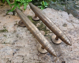 Pair Front Door Handle Torpedo Model , Door Handle Set, Entry Door Pull, Barn Door Handle, Entry Door Handle, Brass Door Handle Pull