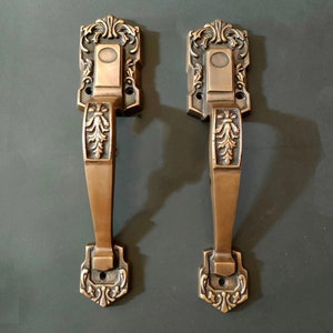 Classic French Door Handle Pair Antique GARAS, Brass Door Pull, Front Door Handle, Door Handle Pull, Door Handle Set, Elegant Door Handle