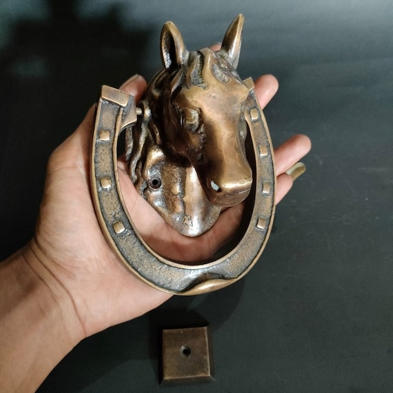 HORSE HEAD 真鍮製玄関ドア用ドアノッカー馬好きの方へのギフト