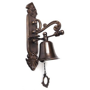 Antique Brass Bell Wall, Solid Brass Doorbell, Brass Bell Hanger, Handmade Bell, Bell Ornaments, Hanging Bells, Brass Bell for Door