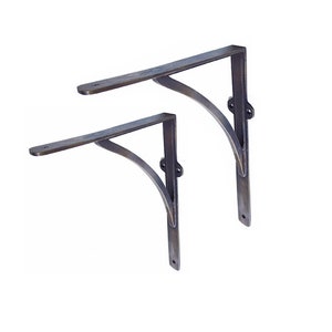 Shelf Bracket Brass SLIM CURVE, Decorative Shelf Bracket, Wall Shelf Bracket, Heavy Duty Brackets, Rustic Shelf Bracket, Antique Shelving