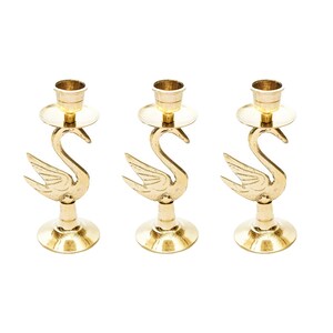 SWAN 真鍮キャンドルホルダー、真鍮キャンドルスティック、鳥キャンドルホルダーセット、アンティーク真鍮キャンドルホルダー、真鍮キャンドルスティック、真鍮キャンドルスタンド
