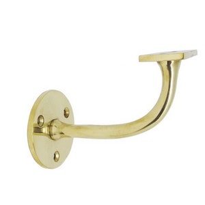Antique Handrail Bracket Brass, Stair Rail Wall Bracket Heavy Duty, Victorian Hand Rail Bracket Adjustable, Interior Stair Handrail Brackets