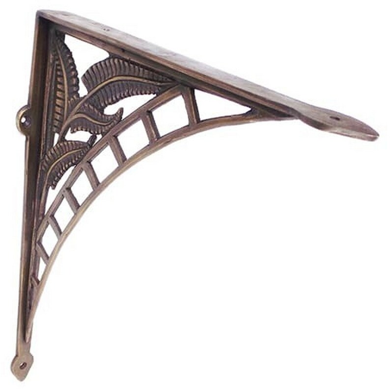 Shelf Bracket Brass FERN Decorative Shelf Bracket GOLD Wall Etsy
