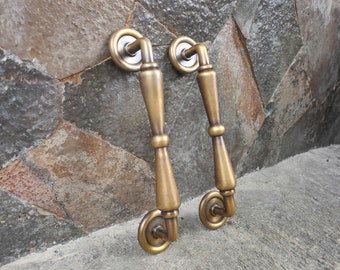 11" Pair Door Pull Antique Telephone Model, Barn Door Handle, Entry Door Handle, Brass Door Handle Pull, Door Handle Set, Front Door Handle