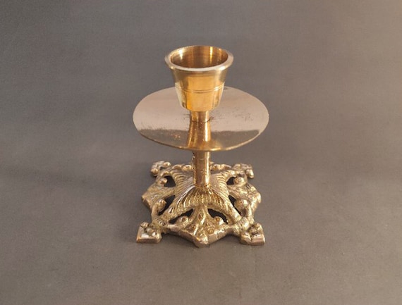 4 x 小型真鍮キャンドルホルダー、真鍮キャンドルスティック