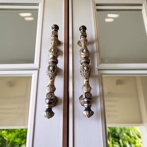 Pair Door Pull Antique LUXOR Model, Entry Door Handle, Barn Door Handle, Brass Door Handle Pull, Door Handle Set, Front Door Handle