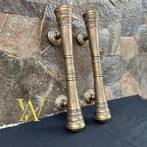 17&quot; Pair Door Handle Brass GOJEP, Back to Back mount Door Pull, Large Door Pull, Exterior Door Pull, Main Door Handle, Entry Door Handle