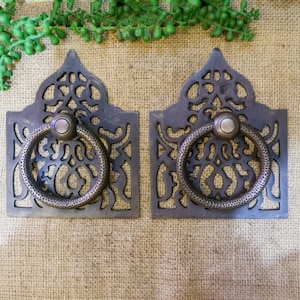 Brass Antique Door Pull Ring GBY 061, Cabinet Door Handle, Door Handle Pull, Door Handle Set, Entry Door Decor, Door Pull Vintage