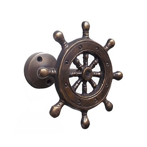 Curtain Tieback Boat Wheel, Vintage Tieback, Curtain Holdback, Curtain Tie Back, Curtain Holder, Curtain Tieback Hook, Antique Tie