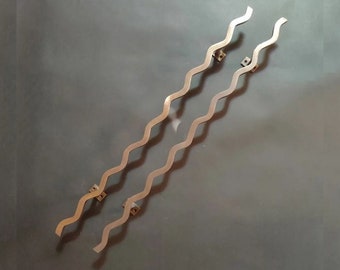 Long Brass Door Handles Curve Model, Large Entry Door Decor, Brass Door Pull, Entry Door Hardware