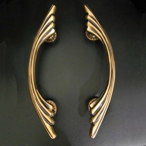 15&quot; Main Entry Door Handle Pull Brass FAN, Antique Door Pull, Front Door Handle, Door Handle Pull, Door Handle Set, Elegant Door Handle