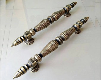 Large Exterior Door Handle Vintage TOWER Model 23", Brass Door Pull, Antique Door Handle, Entry Door Knob, Door Handle Set
