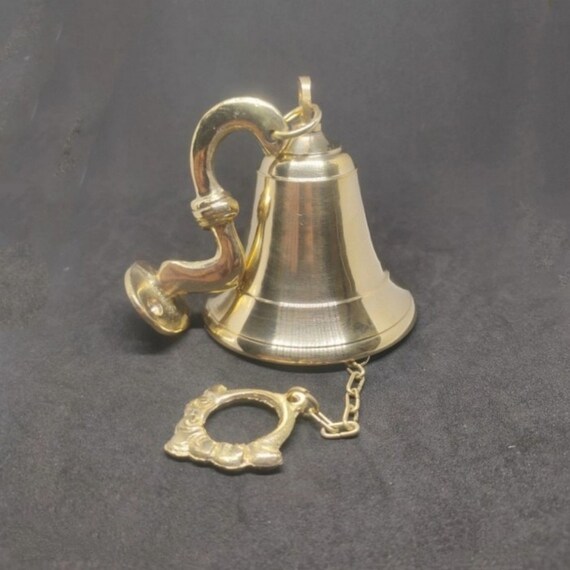 ゴールド真鍮ベルハンガーフック、真鍮ベルウォール、アンティーク