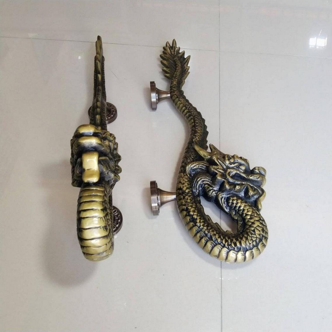 2X DRAGON Door Handle Door Pulls Handles Brass Door Pull Etsy